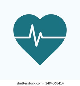 Heartbeat icon vector illustration EPS 10. Heart, pulse symbol