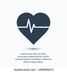 Heartbeat icon vector illustration EPS 10. Heart, pulse symbol