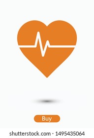 Heartbeat icon vector illustration EPS 10. Heart, pulse symbol