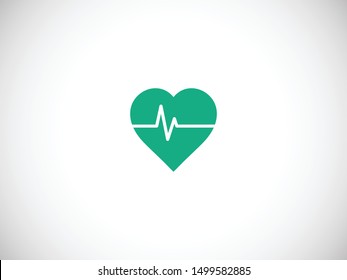 Heartbeat icon vector illustration EPS 10. Heart, pulse symbol