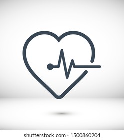 Heartbeat icon vector illustration EPS 10. Heart, pulse symbol