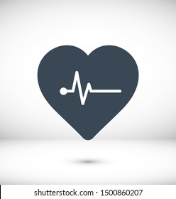 Heartbeat icon vector illustration EPS 10. Heart, pulse symbol