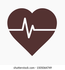 Heartbeat icon vector illustration EPS 10. Heart, pulse symbol