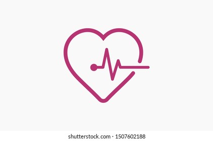 Heartbeat icon vector illustration EPS 10. Heart, pulse symbol