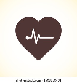 Heartbeat icon vector illustration EPS 10. Heart, pulse symbol