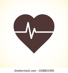 Heartbeat icon vector illustration EPS 10. Heart, pulse symbol