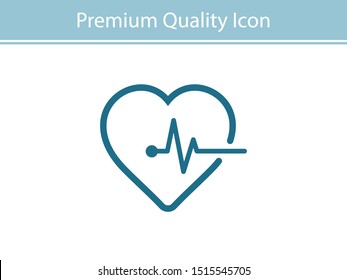 Heartbeat icon vector illustration EPS 10. Heart, pulse symbol