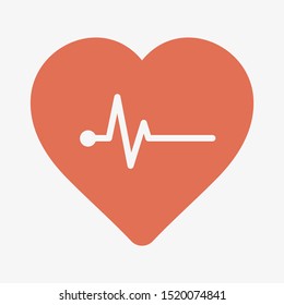 Heartbeat icon vector illustration EPS 10. Heart, pulse symbol