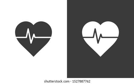 Heartbeat icon vector illustration EPS 10. Heart, pulse symbol