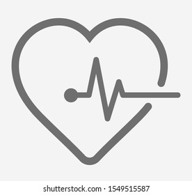 Heartbeat icon vector illustration EPS 10. Heart, pulse symbol