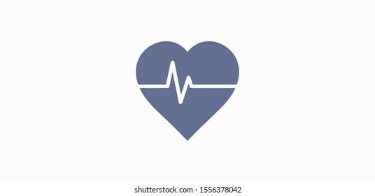 Heartbeat icon vector illustration EPS 10. Heart, pulse symbol