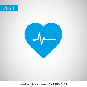 Heartbeat icon vector illustration EPS 10. Heart, pulse symbol
