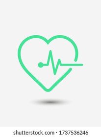 Heartbeat icon vector illustration EPS 10. Heart, pulse symbol