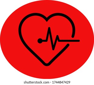 Heartbeat icon vector illustration EPS 10. Heart, pulse symbol