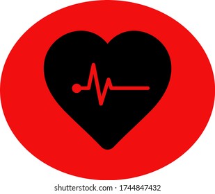 Heartbeat icon vector illustration EPS 10. Heart, pulse symbol