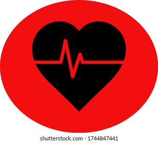 Heartbeat icon vector illustration EPS 10. Heart, pulse symbol