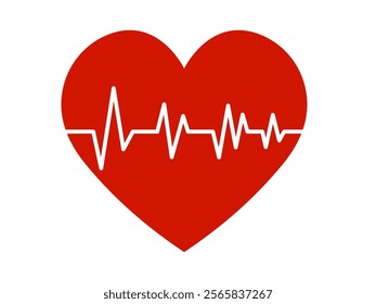 Heartbeat icon vector illustration EPS 10. Heart, pulse symbol.Heart rate. heart rhythm, electrocardiogram icon. House building symbol colorful flat icons on white background.