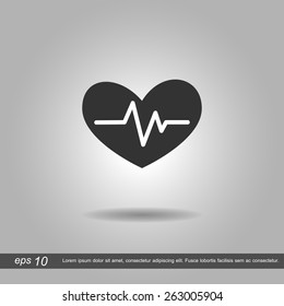 heartbeat icon vector illustration eps10 on grey background
