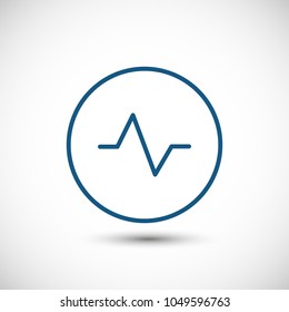 Heartbeat icon vector illustration. Linear symbol with thin outline. The thickness is edited. Minimalist style.
