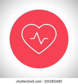 Heartbeat icon vector illustration. Linear symbol with thin outline. The thickness is edited. Minimalist style.