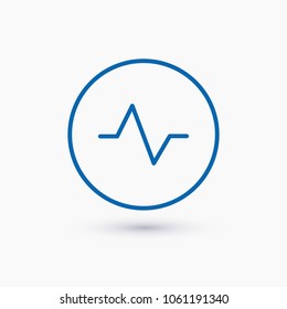 Heartbeat icon vector illustration. Linear symbol with thin outline. The thickness is edited. Minimalist style.