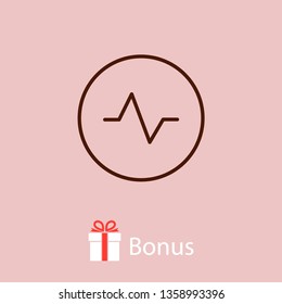 Heartbeat icon vector illustration. Linear symbol with thin outline. The thickness is edited. Minimalist style.
