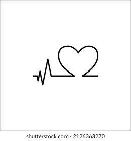 Heartbeat-Symbol für Vektorgrafik-Logo-Vorlage auf weißem Hintergrund