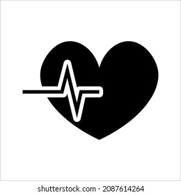 heartbeat Icon Vector Illustration on white background. color editable