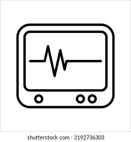 icono de latido de corazón. Ilustración vectorial sobre fondo blanco. Signo de latido en diseño plano.