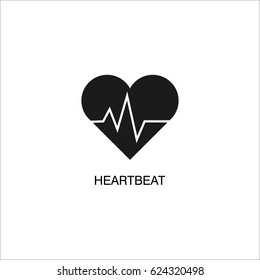 Heartbeat icon vector illustration on white background.