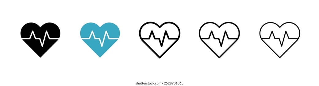 Conjunto de ilustrações do vetor do ícone de pulsação