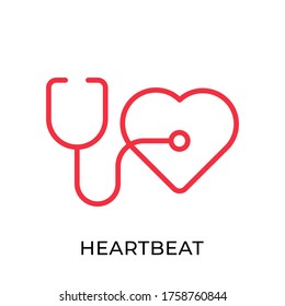Herzschlag Symbol, Vektorgrafik Vorlage. Medical Heartbeat, Vektorsymbol flaches Design einzeln auf weißem Hintergrund.