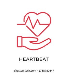 Heartbeat icon vector illustration template. Medical Heartbeat vector icon flat design isolated on white background.