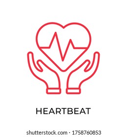 Heartbeat icon vector illustration template. Medical Heartbeat vector icon flat design isolated on white background.