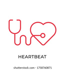 Heartbeat icon vector illustration template. Medical Heartbeat vector icon flat design isolated on white background.