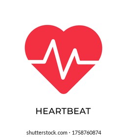 Plantilla de ilustración vectorial de icono de latido. Diseño plano del icono del vector del latido médico aislado en fondo blanco.