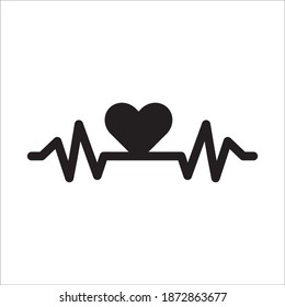 Heartbeat Icon Vector Logo Template Illustration
