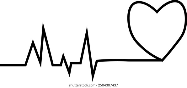 heartbeat icon, vector, heartbeat shape