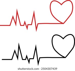 Icono del latido del corazón, Vector, forma del latido del corazón