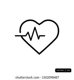 Heartbeat Icon Vector - Sign or Symbol