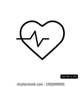 Heartbeat Icon Vector - Sign or Symbol