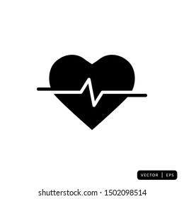 Heartbeat Icon Vector - Sign or Symbol
