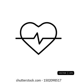 Heartbeat Icon Vector - Sign or Symbol