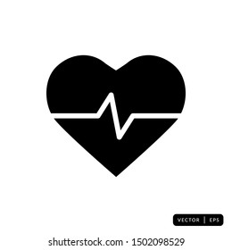 Heartbeat Icon Vector - Sign or Symbol