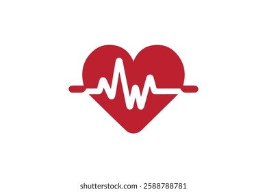 heartbeat icon vector silhouette isolated in white background