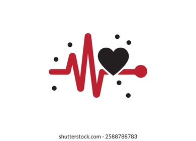 heartbeat icon vector silhouette isolated in white background