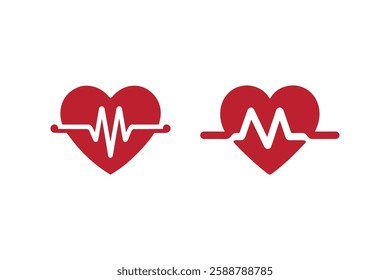 heartbeat icon vector silhouette isolated in white background