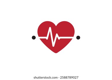 heartbeat icon vector silhouette isolated in white background