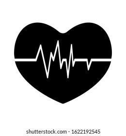 Heartbeat icon vector in trendy white background