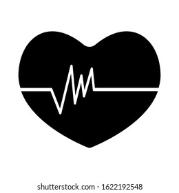 Heartbeat icon vector in trendy white background